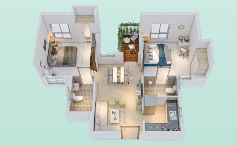 3BHK Flat at Solaris Shalimar, Howrah - Apartment Image