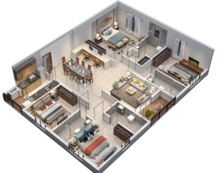 Luxury 4 BHK Flats in F Residences - Apartment Image